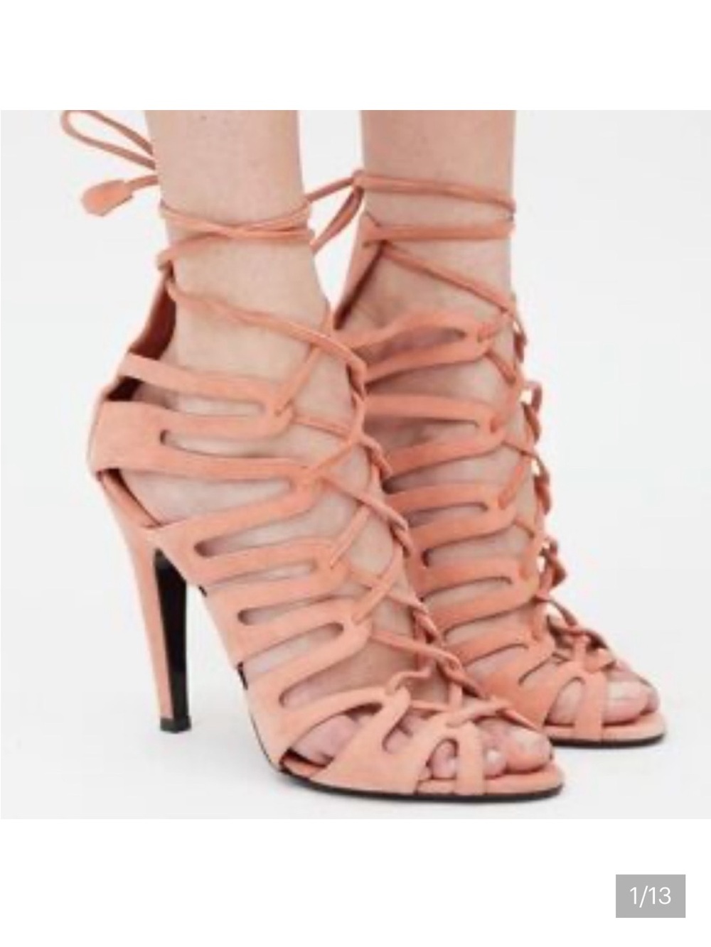 Hermes Impulsion Strappy Gladiator Pink Suede Sandals